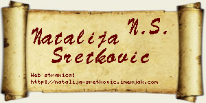 Natalija Sretković vizit kartica